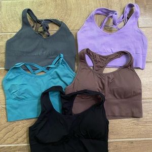 Set of 5 sports bras